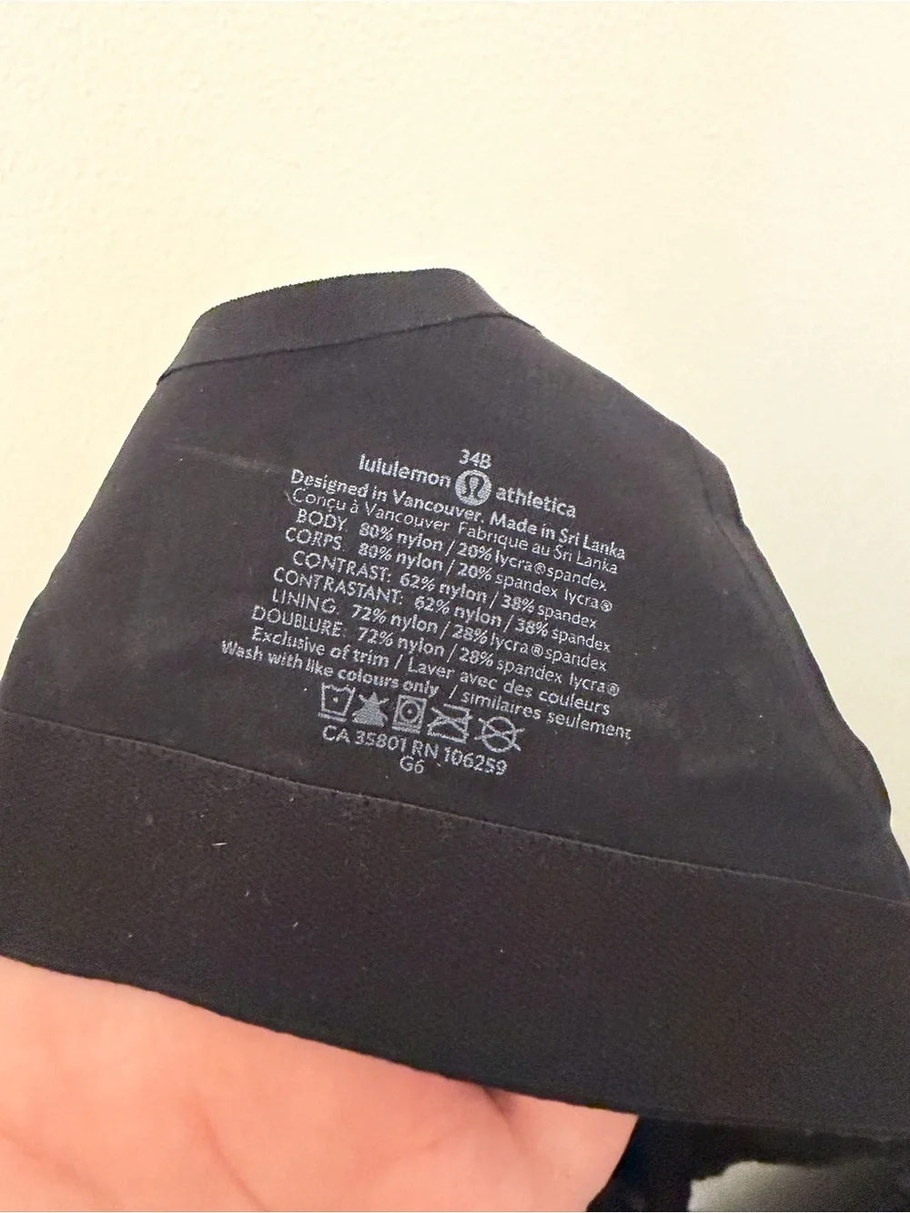 Lululemon Racerback Sports Bra Black
